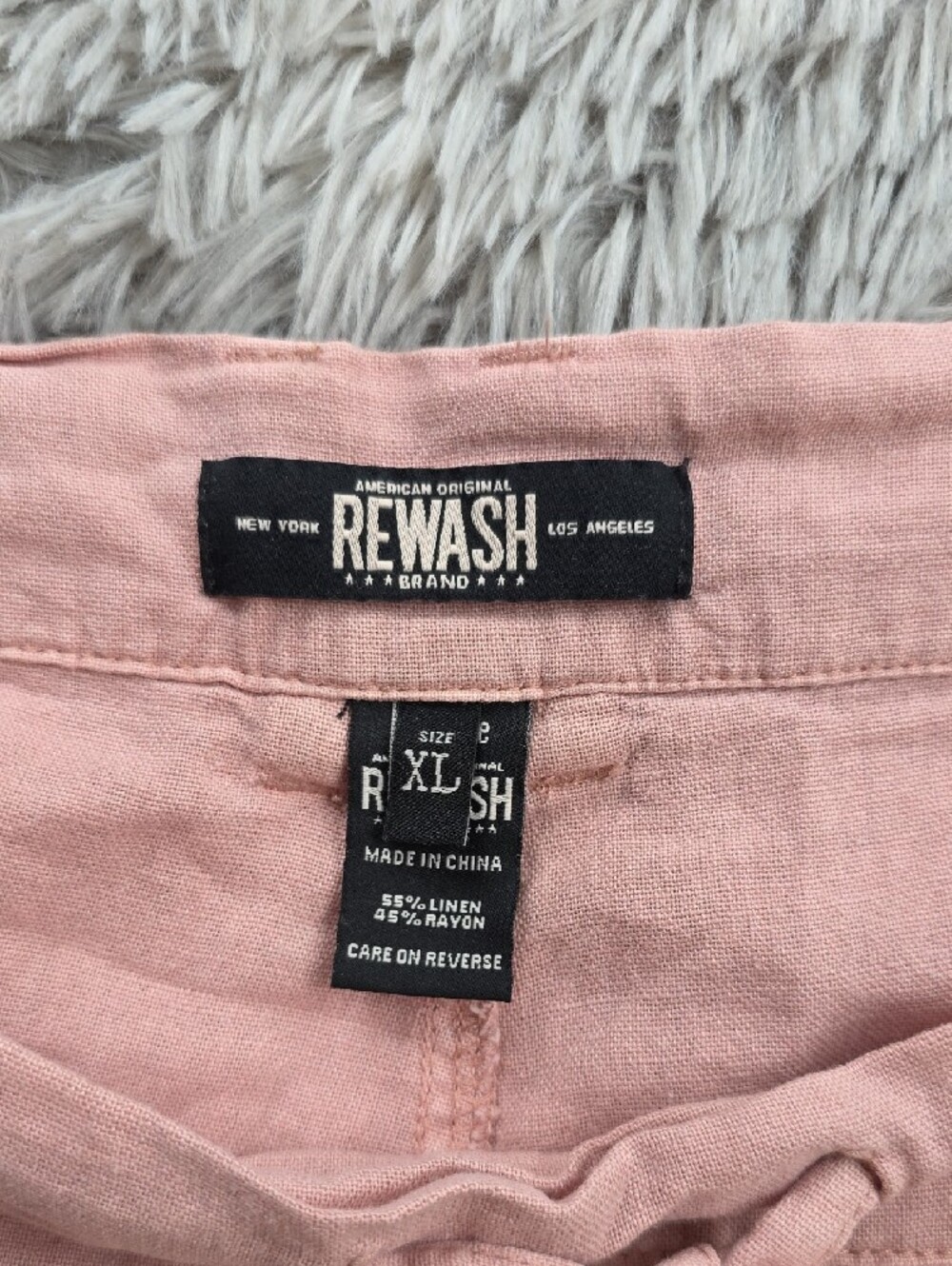Rewash Pale Pink Drawstring Chinos - Picture 3 of 9